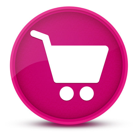 Shopping cart luxurious glossy pink round button abstract illustrationの写真素材