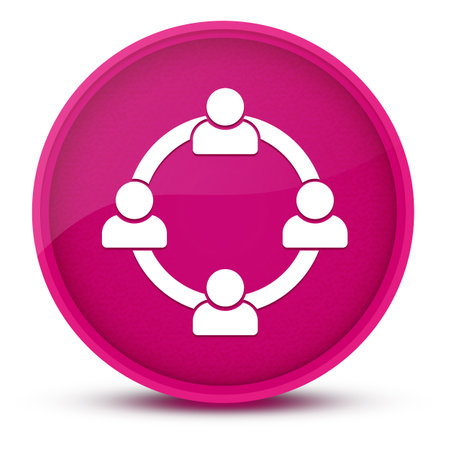 Communication concept luxurious glossy pink round button abstract illustrationの写真素材