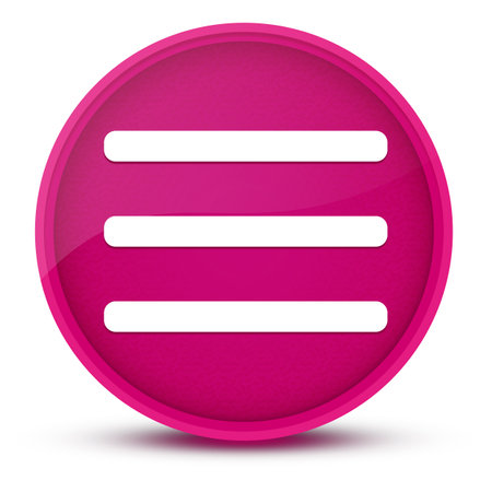 Hamburger menu bar luxurious glossy pink round button abstract illustrationの写真素材