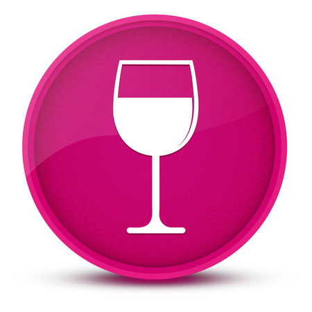 Wine glass luxurious glossy pink round button abstract illustrationの写真素材