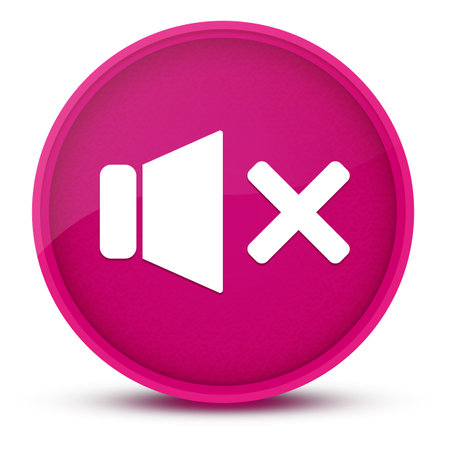 Mute sound luxurious glossy pink round button abstract illustrationの写真素材