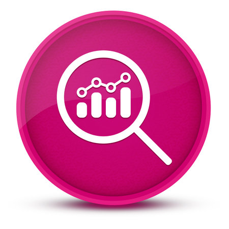 View financial analytics or metrics research luxurious glossy pink round button abstract illustrationの写真素材