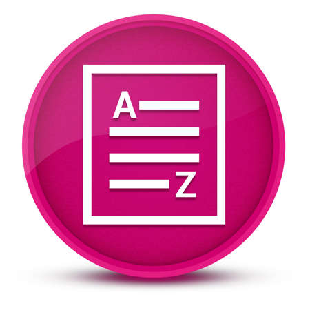 A-Z(list page icon) luxurious glossy pink round button abstract illustrationの写真素材