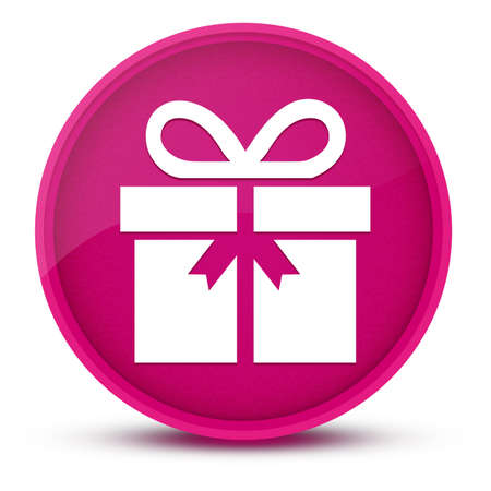 Gift luxurious glossy pink round button abstract illustrationの写真素材