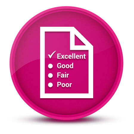 Survey (questionnaire icon) luxurious glossy pink round button abstract illustrationの写真素材