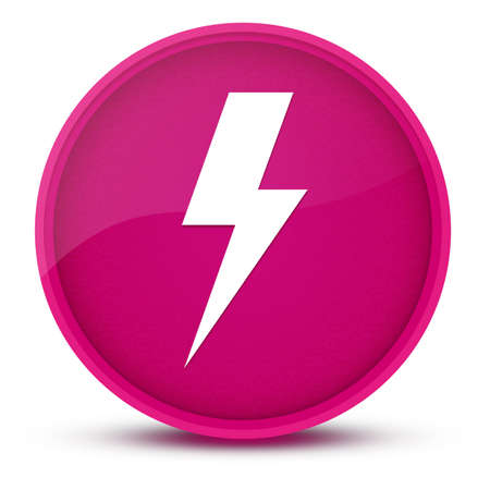 Lightning bolt luxurious glossy pink round button abstract illustrationの写真素材