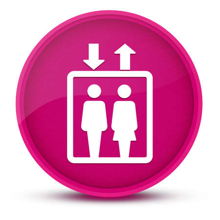 Lift sign luxurious glossy pink round button abstract illustrationの写真素材
