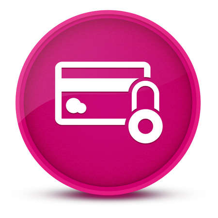 Credit card security luxurious glossy pink round button abstract illustrationの写真素材