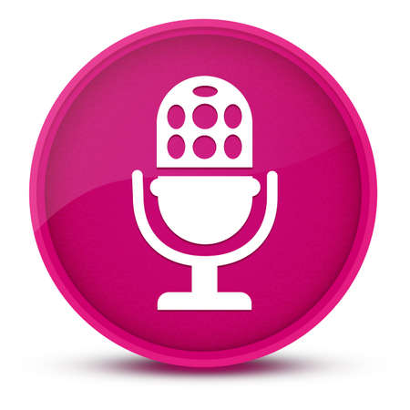 Microphone luxurious glossy pink round button abstract illustrationの写真素材