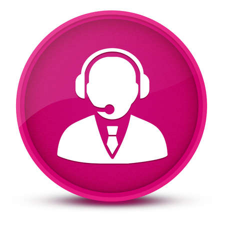 Support manager luxurious glossy pink round button abstract illustrationの写真素材