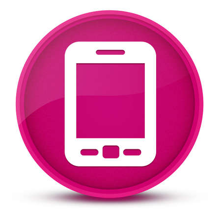Mobile luxurious glossy pink round button abstract illustrationの写真素材