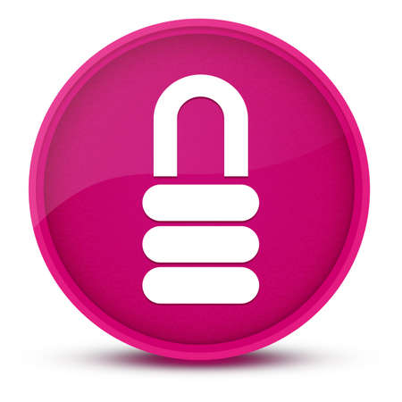 Lock luxurious glossy pink round button abstract illustrationの写真素材