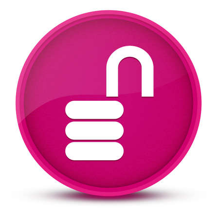 Open lock luxurious glossy pink round button abstract illustrationの写真素材