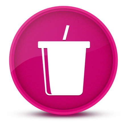 Soda luxurious glossy pink round button abstract illustrationの写真素材