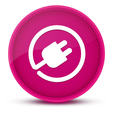 Electric plug luxurious glossy pink round button abstract illustrationの写真素材
