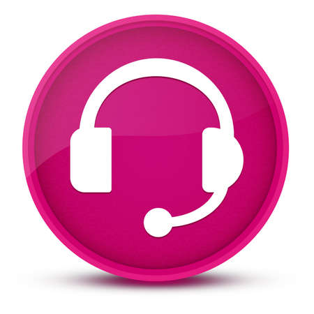 Headphone luxurious glossy pink round button abstract illustrationの写真素材