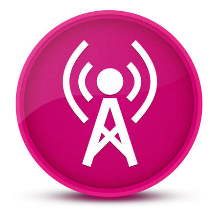 Network luxurious glossy pink round button abstract illustrationの写真素材