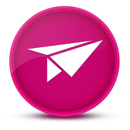 Rocket luxurious glossy pink round button abstract illustrationの写真素材
