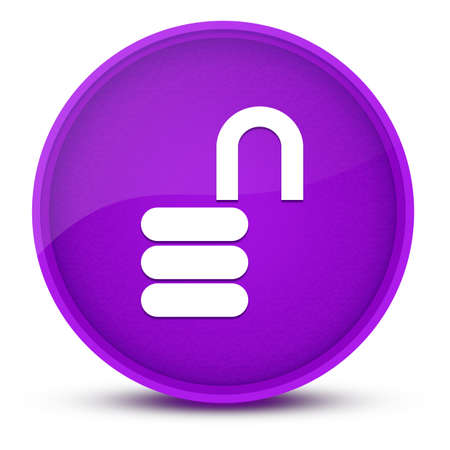 Open lock luxurious glossy purple round button abstract illustrationの写真素材