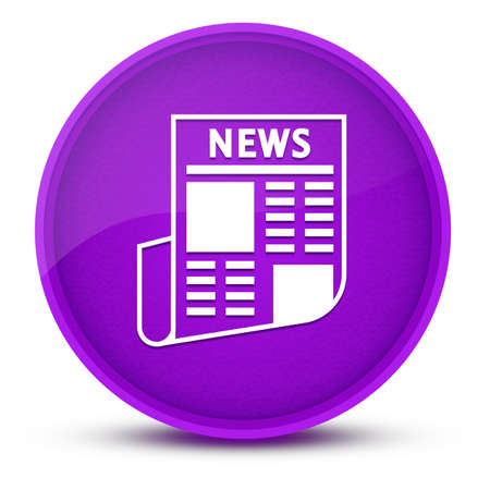 Newspaper luxurious glossy purple round button abstract illustrationの写真素材