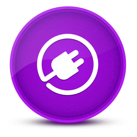 Electric plug luxurious glossy purple round button abstract illustrationの写真素材