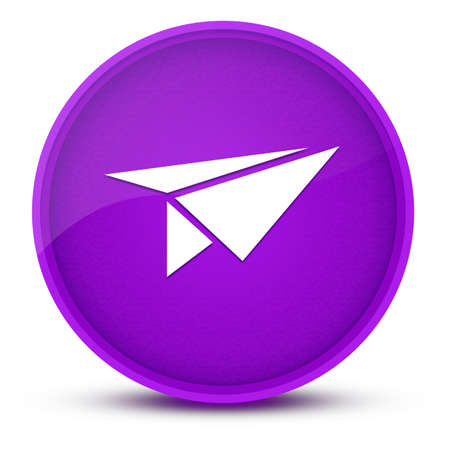 Rocket luxurious glossy purple round button abstract illustrationの写真素材