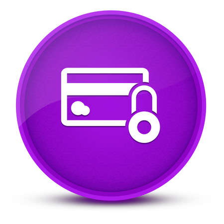 Credit card security luxurious glossy purple round button abstract illustrationの写真素材