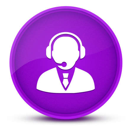Support manager luxurious glossy purple round button abstract illustrationの写真素材