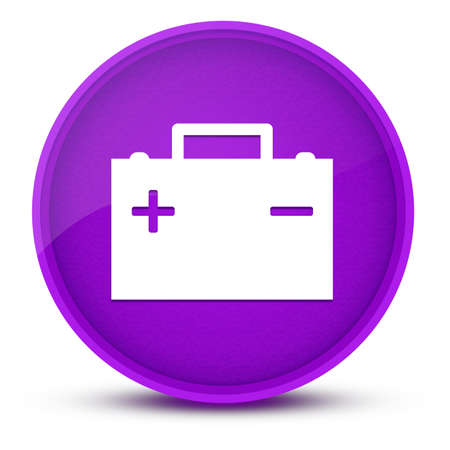 Car battery luxurious glossy purple round button abstract illustrationの写真素材