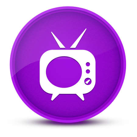Telivision luxurious glossy purple round button abstract illustrationの写真素材