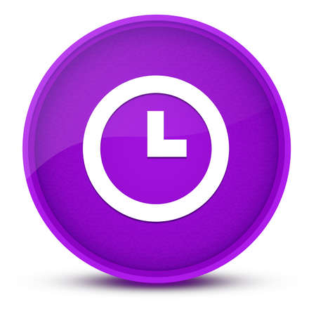 Clock luxurious glossy purple round button abstract illustrationの写真素材