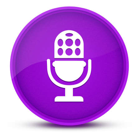 Microphone luxurious glossy purple round button abstract illustrationの写真素材