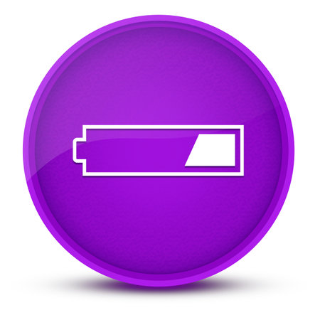 1 third charged battery luxurious glossy purple round button abstract illustrationの写真素材