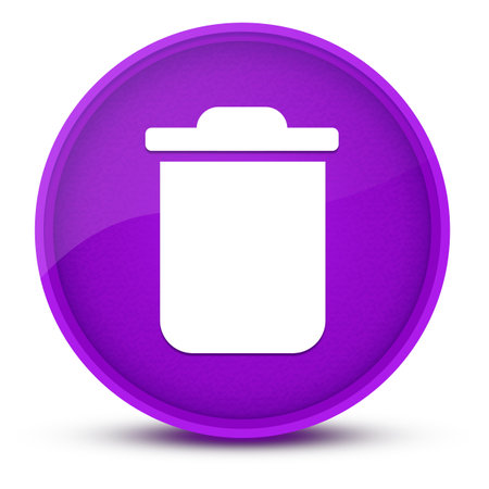 Delete luxurious glossy purple round button abstract illustrationの写真素材