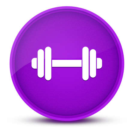 Dumbbell luxurious glossy purple round button abstract illustrationの写真素材