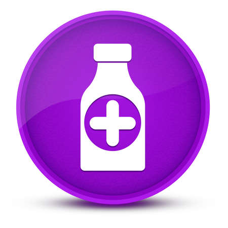 Pills bottle luxurious glossy purple round button abstract illustrationの写真素材