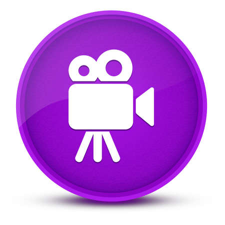 Video camera luxurious glossy purple round button abstract illustrationの写真素材