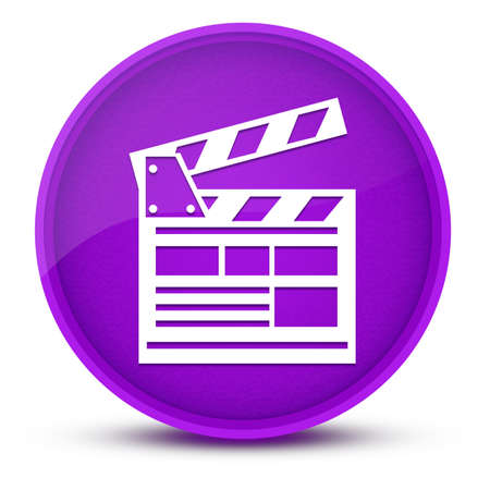 Cinema luxurious glossy purple round button abstract illustrationの写真素材