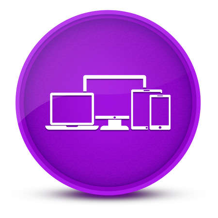 Digital smart devices luxurious glossy purple round button abstract illustrationの写真素材