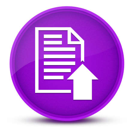 Upload document luxurious glossy purple round button abstract illustrationの写真素材