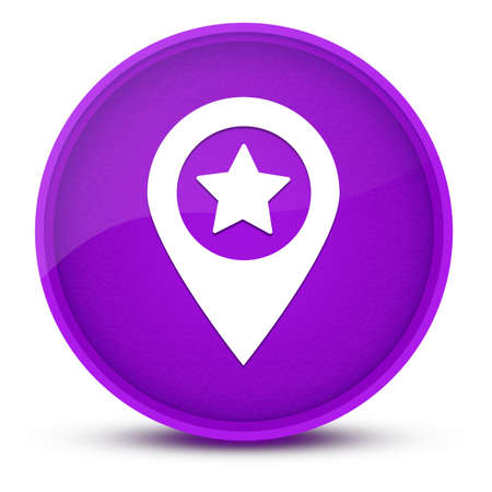 Map pointer star luxurious glossy purple round button abstract illustrationの写真素材