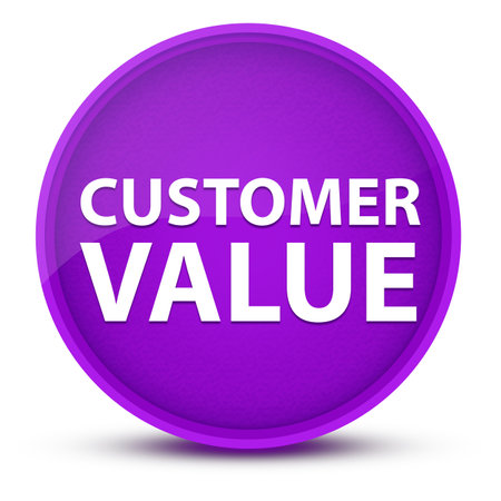 Customer Value luxurious glossy purple round button abstract illustrationの写真素材