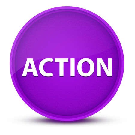 Action luxurious glossy purple round button abstract illustrationの写真素材
