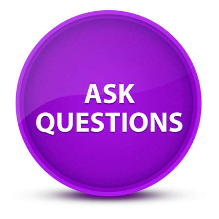 Ask Questions luxurious glossy purple round button abstract illustrationの写真素材