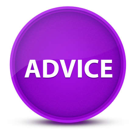 Advice luxurious glossy purple round button abstract illustrationの写真素材