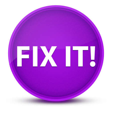 Fix It! luxurious glossy purple round button abstract illustrationの写真素材