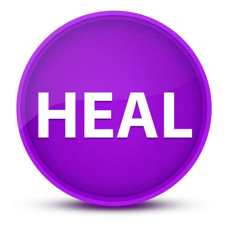 Heal luxurious glossy purple round button abstract illustrationの写真素材
