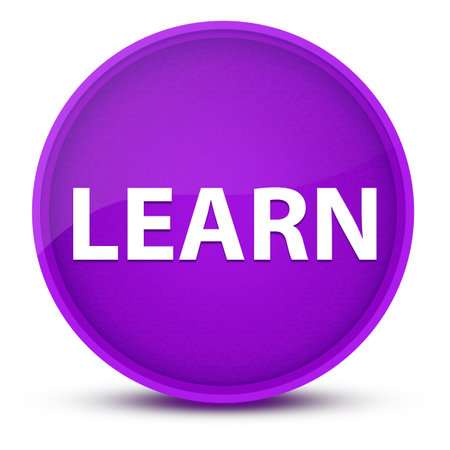 Learn luxurious glossy purple round button abstract illustrationの写真素材