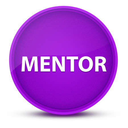 Mentor luxurious glossy purple round button abstract illustrationの写真素材
