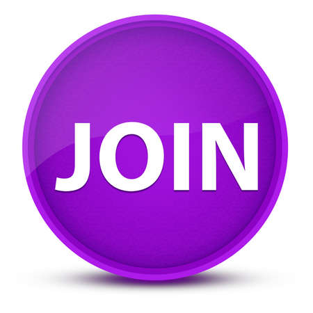Join luxurious glossy purple round button abstract illustrationの写真素材